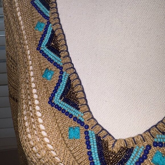 NEW NWT CHICO'S Nicki Knit Peri Poncho Beaded Size S/M - Picture 13 of 16